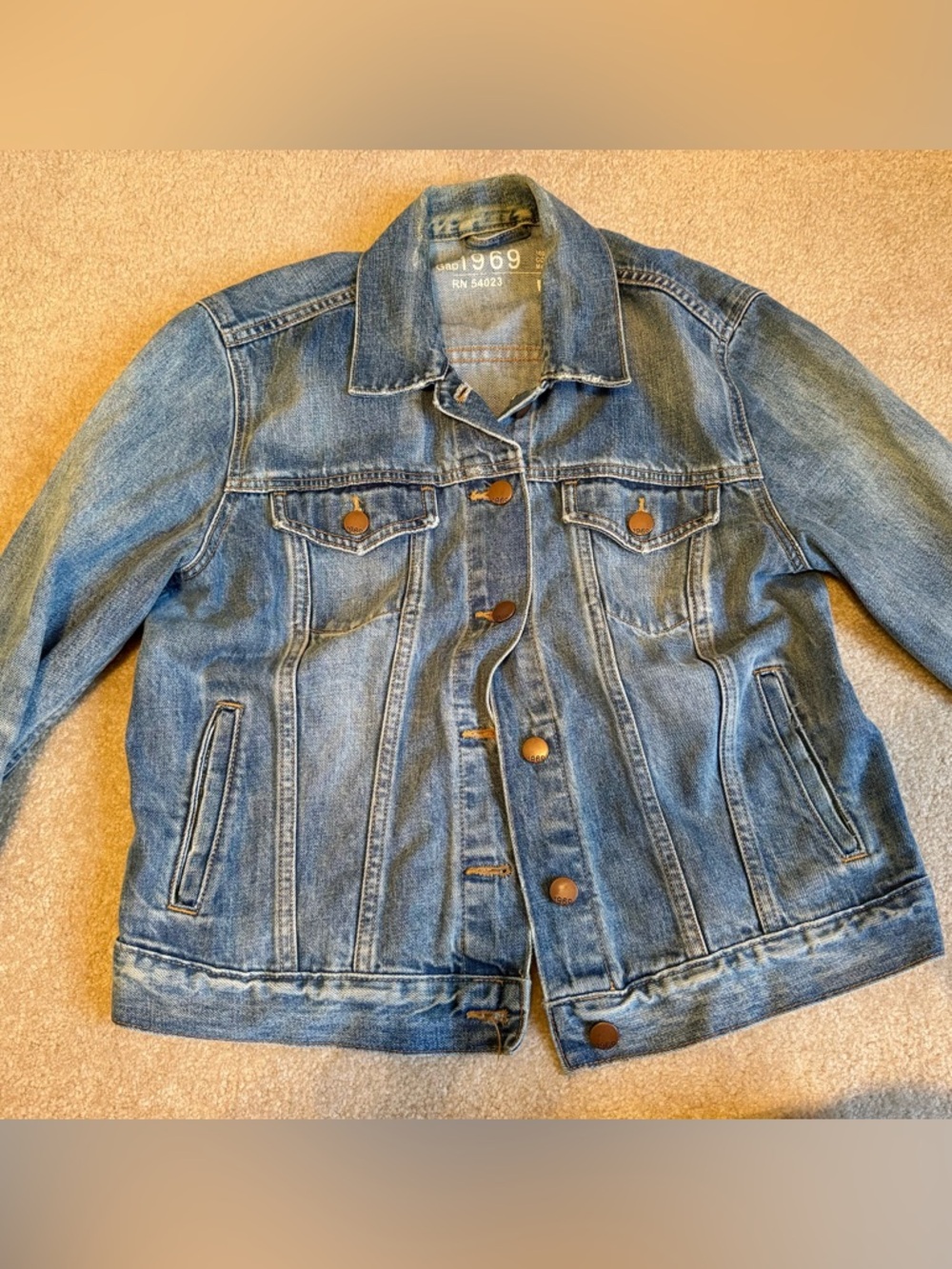 GAP Medium Blue Denim Jacket with Button Front